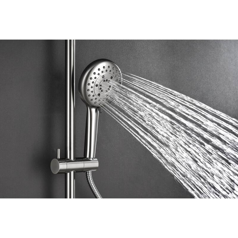 ShowerSpas Shower System, with 10" Rain Showerhead, 4-Function Hand Shower, Adjustable Slide Bar and Soap Dish