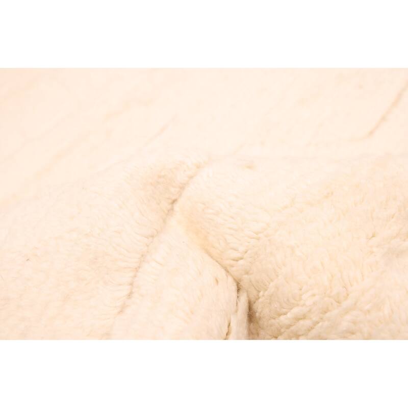 ECARPETGALLERY Hand-knotted Tangier Cream Wool Rug - 6'4 x 8'9