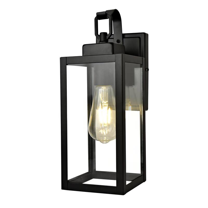 2PK-1 Light Outdoor Matte Black Wall Sconce Lantern - 5"x6.7"x13.78"