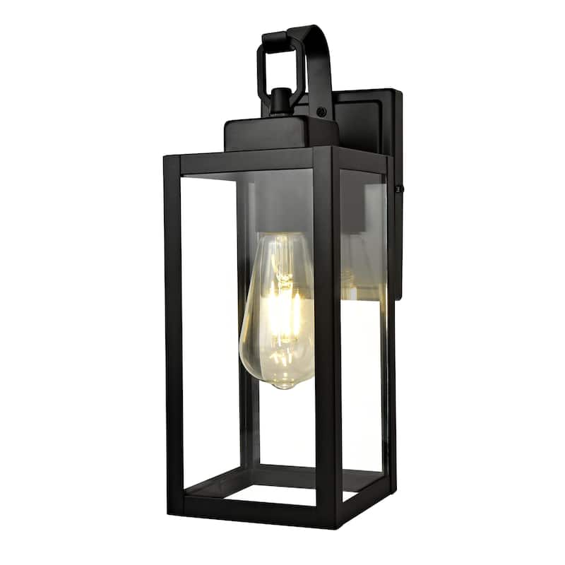 4PK-1 Light Outdoor Matte Black Wall Sconce Lantern - 5"x6.7"x13.78"