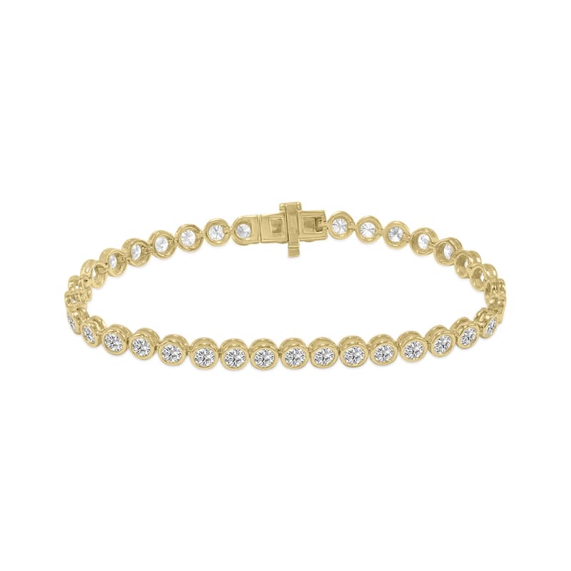 Marquee 5 Carat TW Bezel Set Lab Grown Diamond Bracelet in 14K Yellow Gold