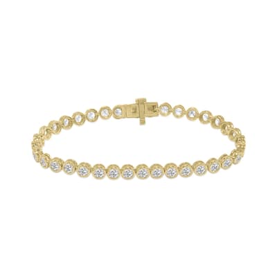 Marquee 5 Carat TW Bezel Set Lab Grown Diamond Bracelet in 14K Yellow Gold