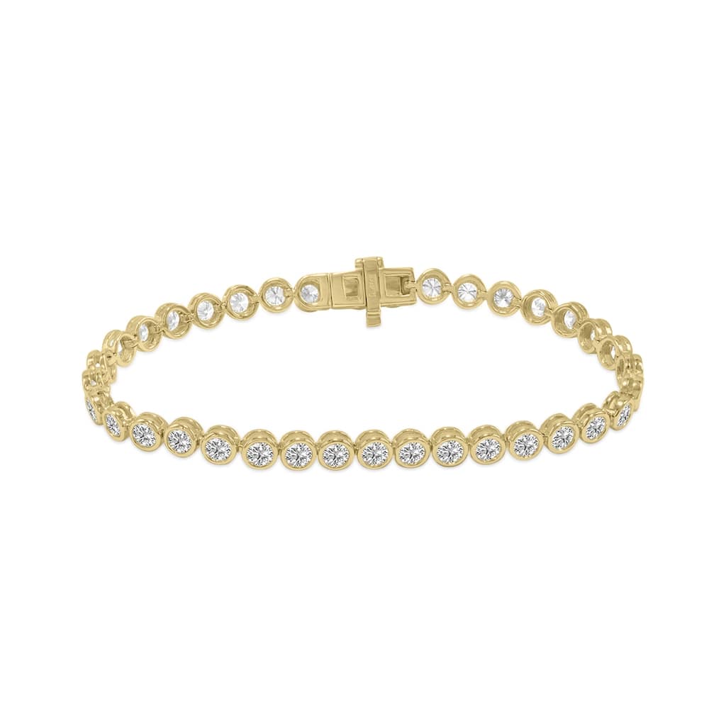 Marquee 5 Carat TW Bezel Set Lab Grown Diamond Bracelet in 14K Yellow Gold