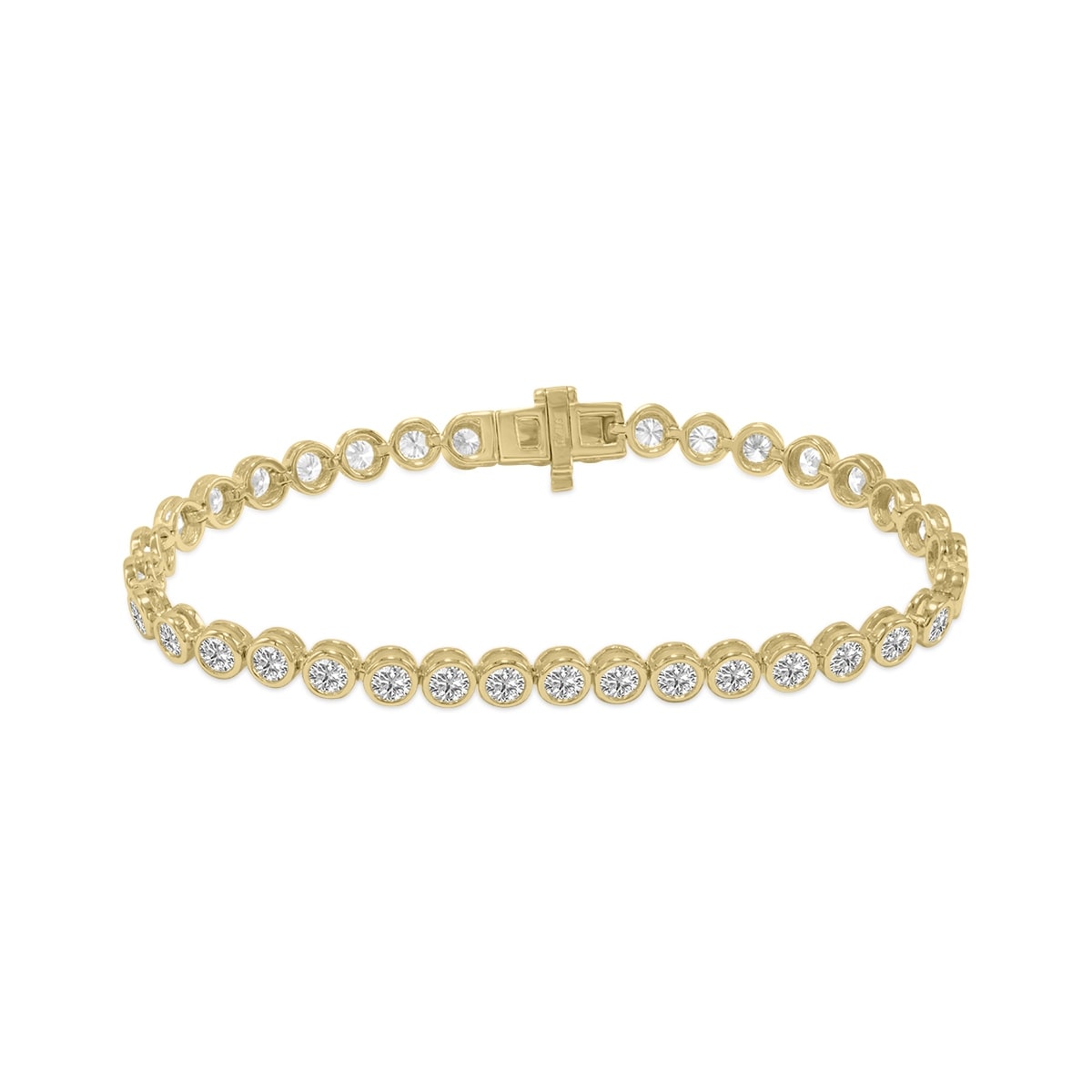 Marquee 5 Carat TW Bezel Set Lab Grown Diamond Bracelet in 14K Yellow Gold