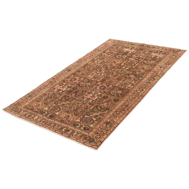 ECARPETGALLERY Hand-knotted Antalya Vintage Brown Wool Rug - 5'5 x 9'8
