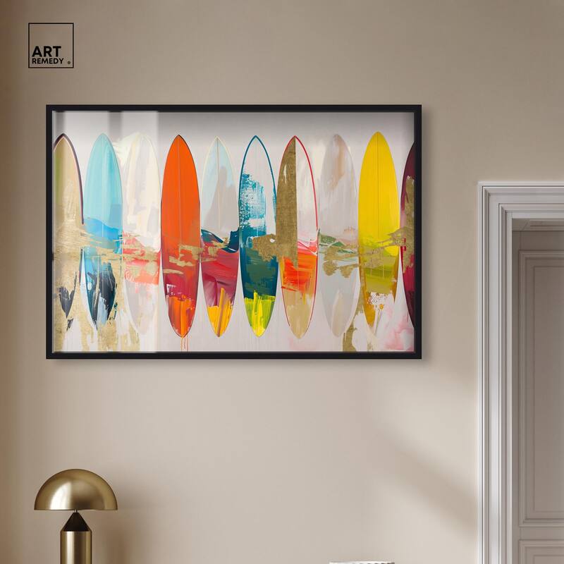 Surfboard Horizons II Shadowbox by Art Remedy