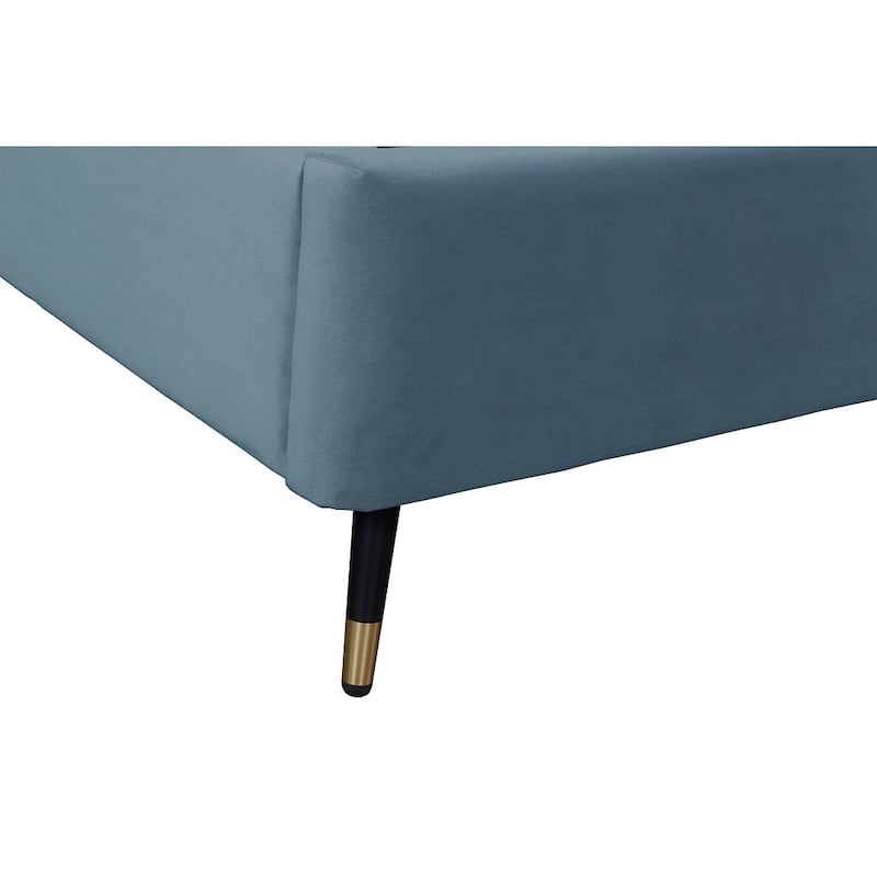 Manhattan Comfort Crosby Modern Velvet Upholstered Bed