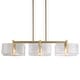 preview thumbnail 1 of 9, Golden Lighting 3164-LP HWG Aenon 3 Light 41" Wide Linear Pendant Brushed Champagne Bronze
