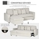 preview thumbnail 13 of 16, HOMCOM Sectional Sleeper Sofa, Linen Fabric L Shaped Couch with Pull out Bed, Reversible Storage Chaise, 3-seat, Dark Grey