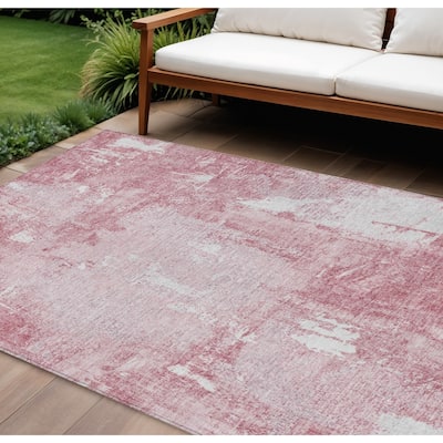 HomeRoots Abstract Transitional Rectangle Outdoor Rug