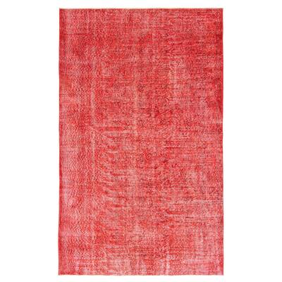 ECARPETGALLERY Hand-knotted Color Transition Dark Red Wool Rug - 5'5 x 8'11