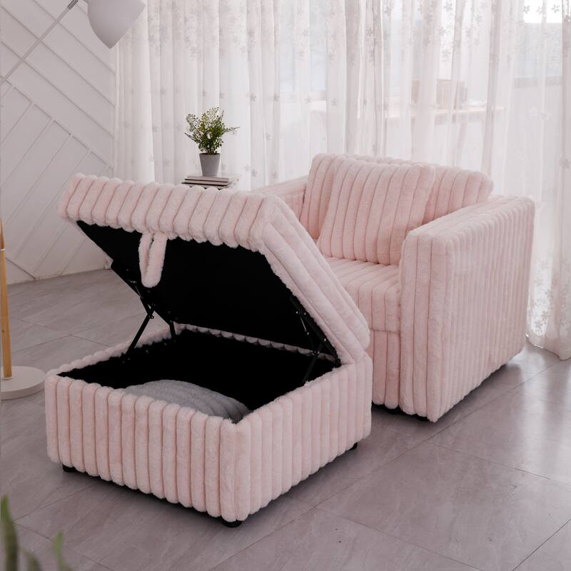 44.9"Soft Modular Sofa Single - Very Comfortable & Stylish. Matches 30.7" Ottoman with Hydraulic Lift. Ideal for Bedroo
