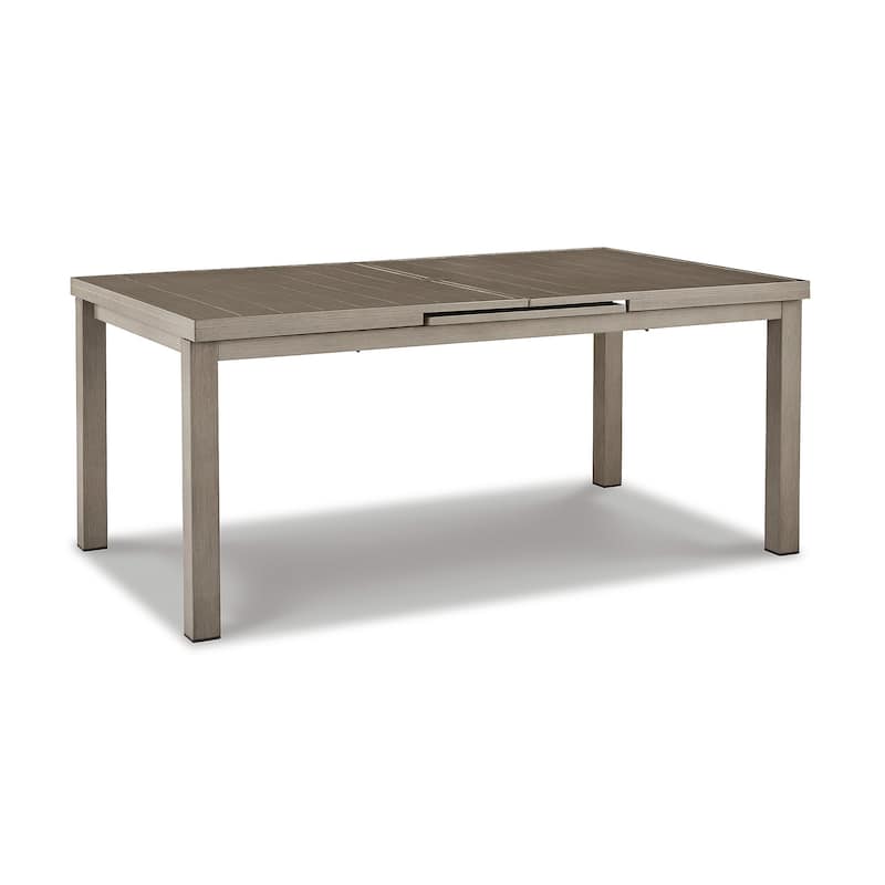 Signature Design by Ashley Beach Front Brown/Beige Outdoor Dining Table with Extension - 71/95"W x 42"D x 30"H