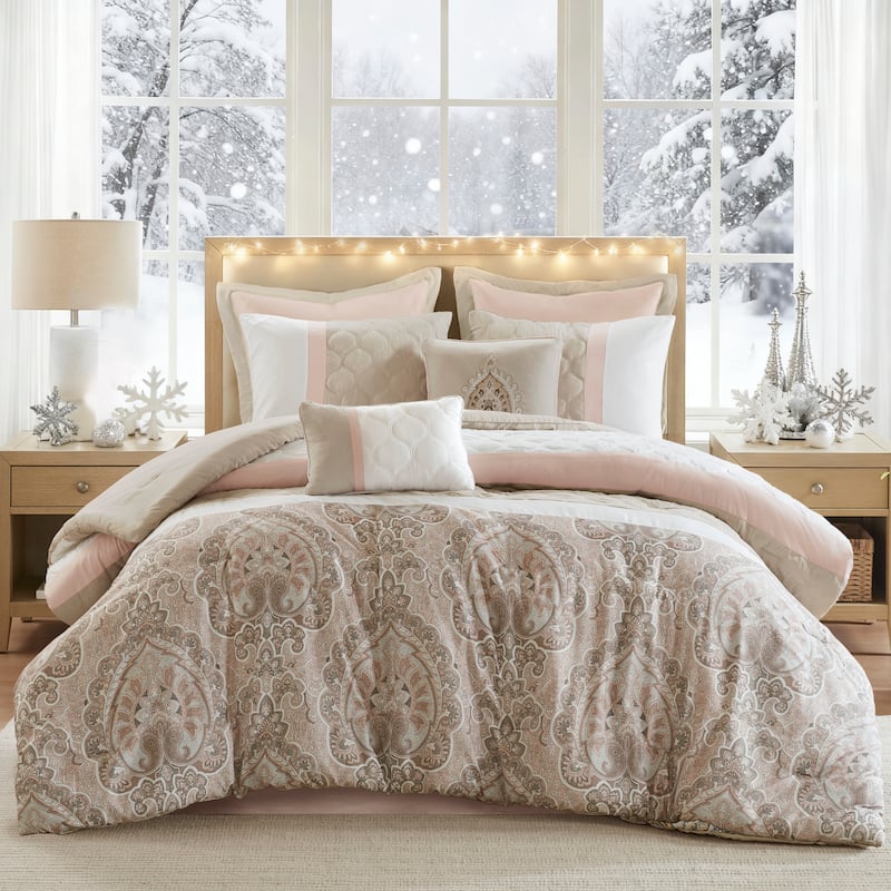 510 Design Josefina 8 Piece Comforter Set - Blush - California King
