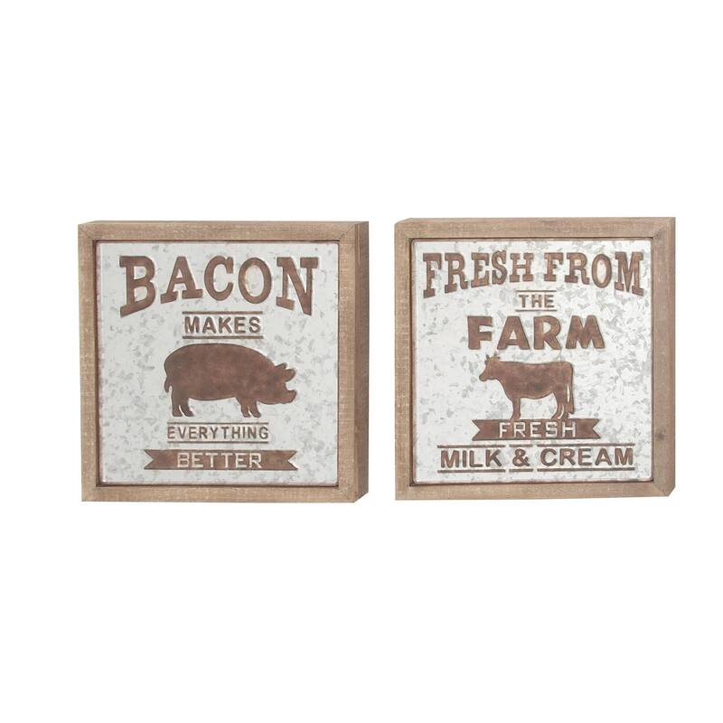 Wood Sign Wall Decor - Set of 2 - Roche River Decor