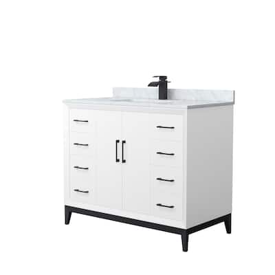 Amici Single Bathroom Vanity Set, Carrara Marble Top