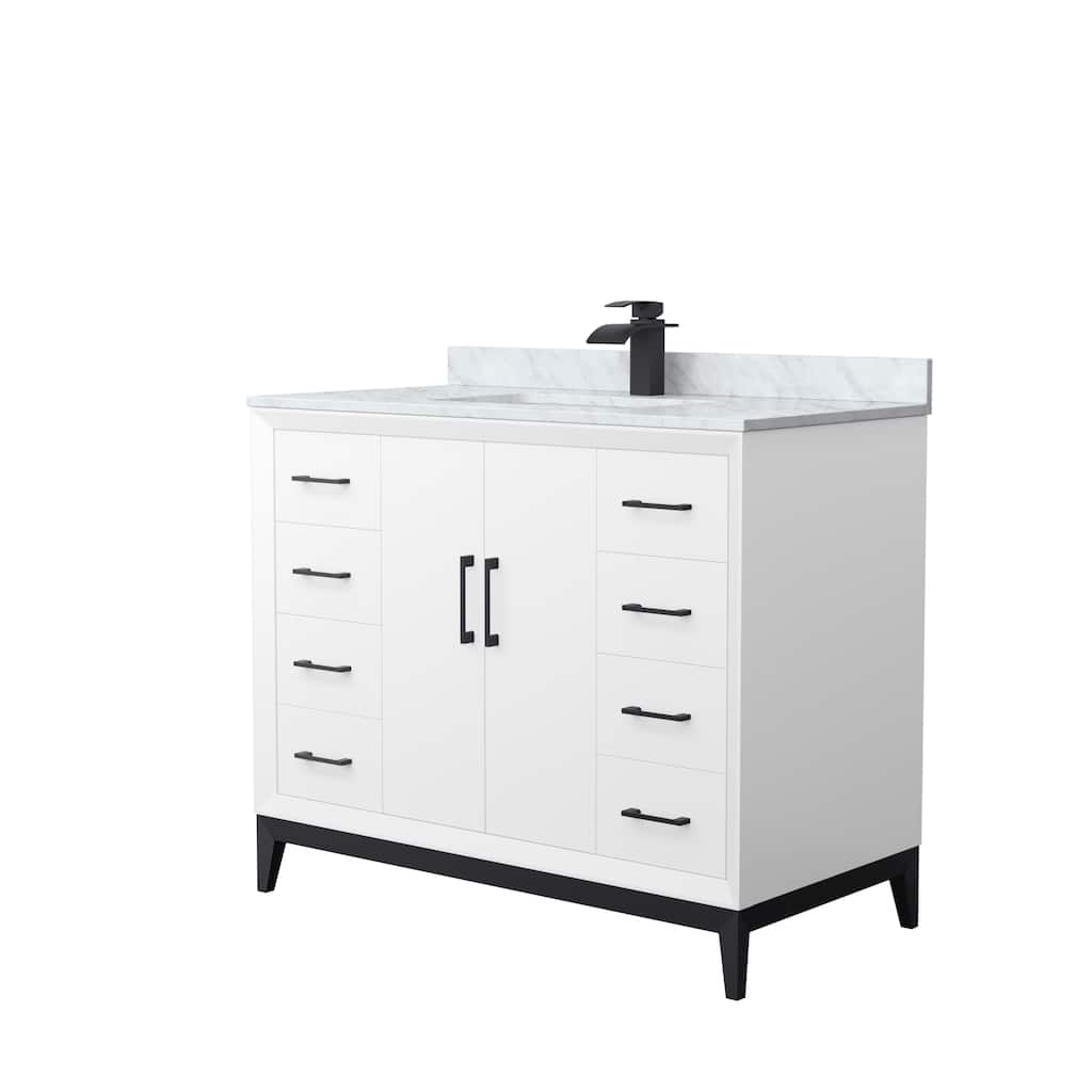 Amici Single Bathroom Vanity Set, Carrara Marble Top