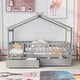 preview thumbnail 16 of 27, Twin Size Wooden House-shaped Bed with Two Drawers and Sky Roof Design