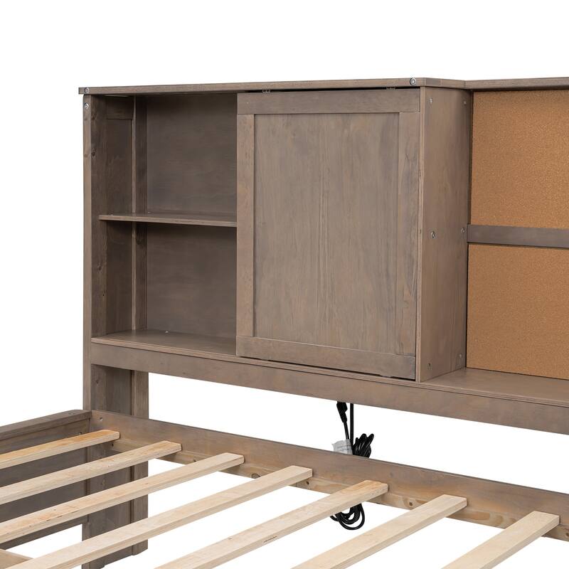 Twin Size Lounge Daybed with Storage, USB Ports and 3 Drawers