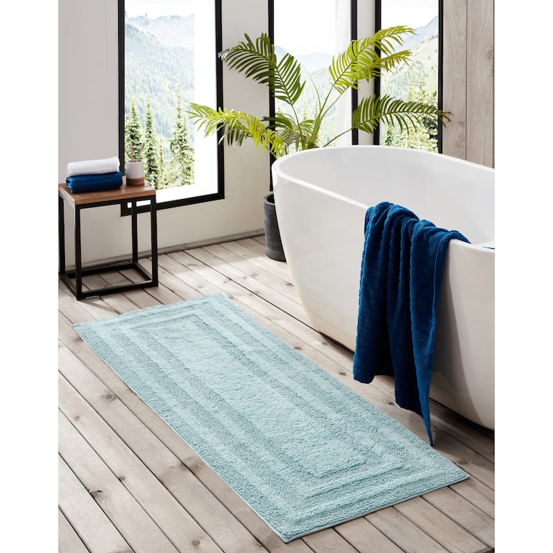 Eddie Bauer Logan Cotton Bath Runner Rug - 60 x 22 - Turquoise