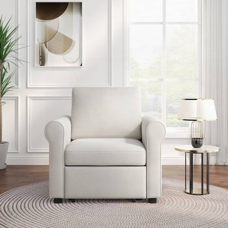 Convertible Sleeper Chair Bed with Adjust Backrest Into a Sofa
