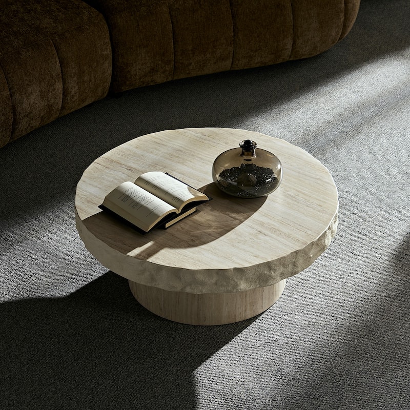 Faux MARS Textural Patterns Coffee Tables for Living Room, No Need Assembly