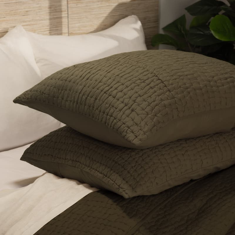 Maeve, Cotton Blend, Green Quilt Set