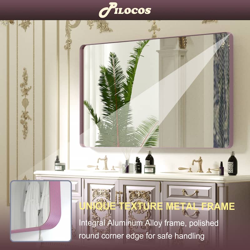 Rectangle Bathroom Mirror for Vanity Wall Mounted Vertical Horizontal Makeup Mirror