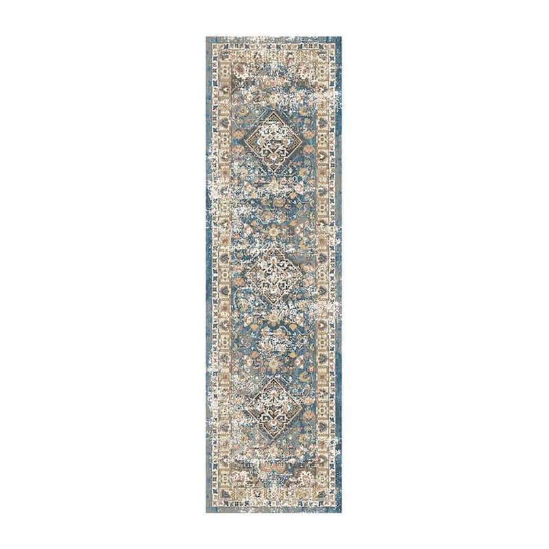 Distressed Stain Resistant with Fringe Area Rug
