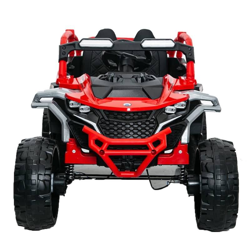 12V 2-Seater Kids Electric UTV Ride-On for Ages 3-6, Red with Remote Control & Music