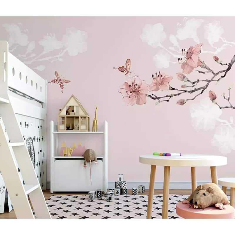 GK Wall Design Floral Cherry Blossom Sakura Flower Asiatic Removable Wallpaper