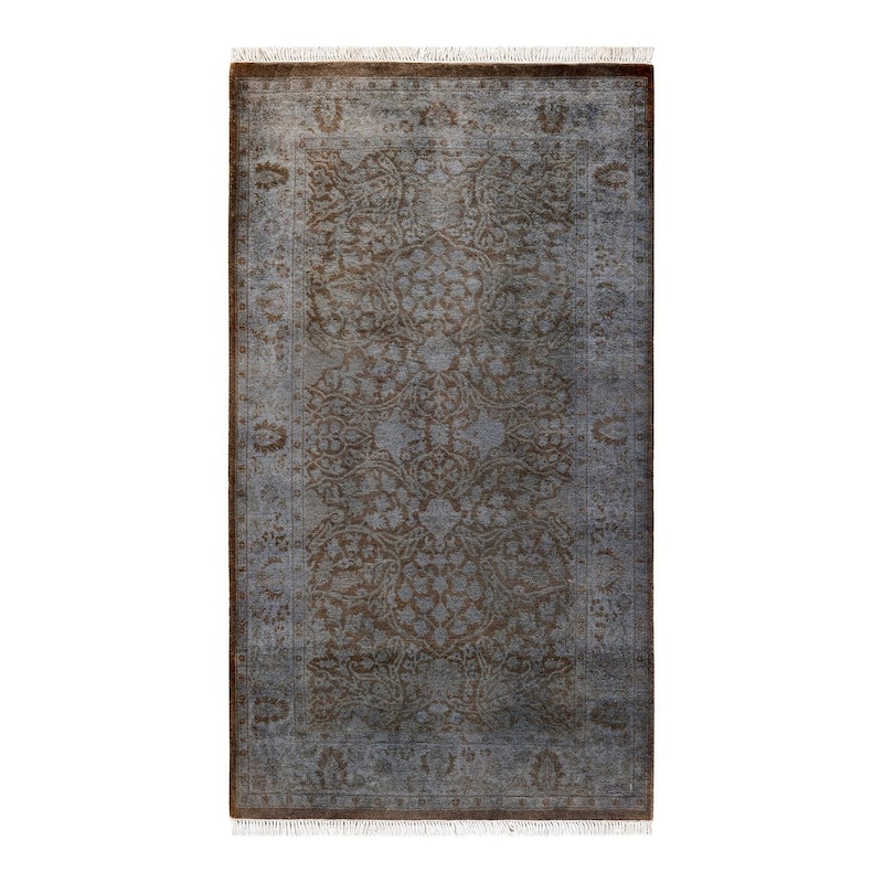 Overton Hand Knotted Wool Vintage Inspired Modern Contemporary Overdyed Brown Area Rug - 3' 1" x 5' 6"