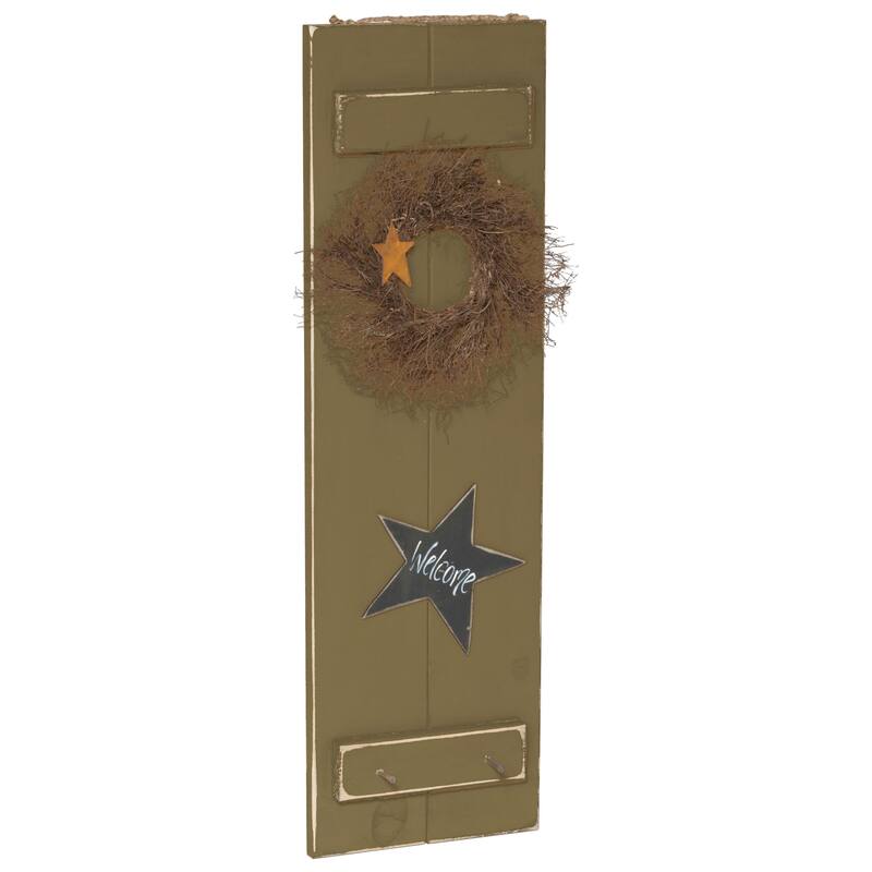 Farmhouse Large Primitive Shutter - Olive Green