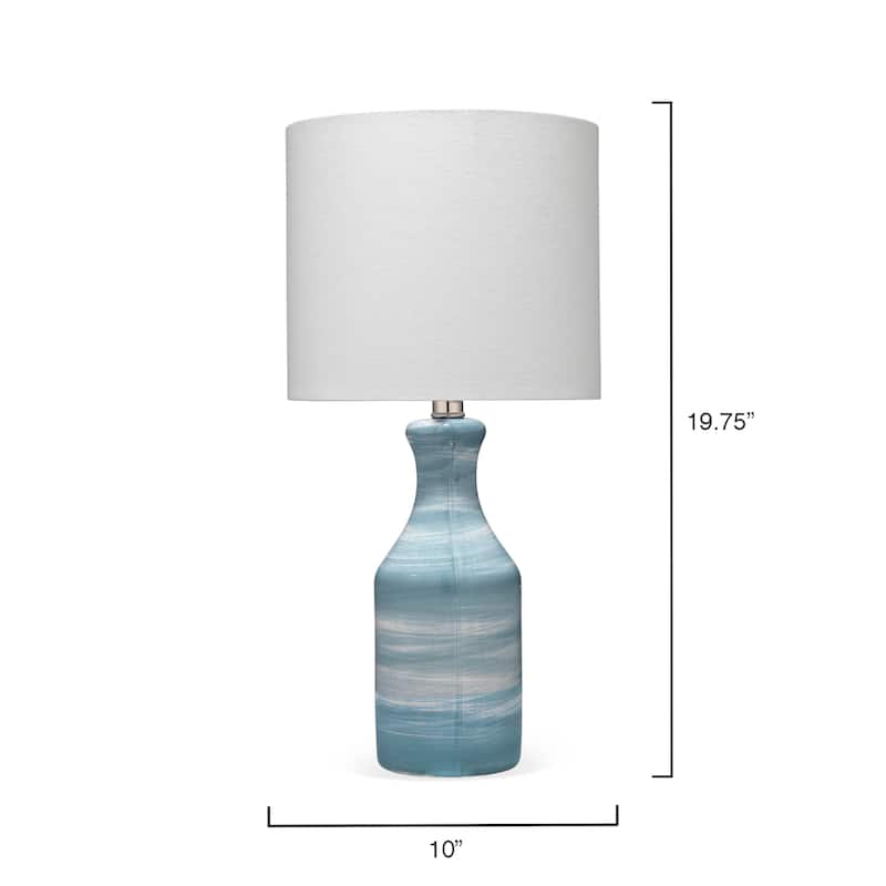 Alden Décor Lily Ceramic Table Lamp, Blue