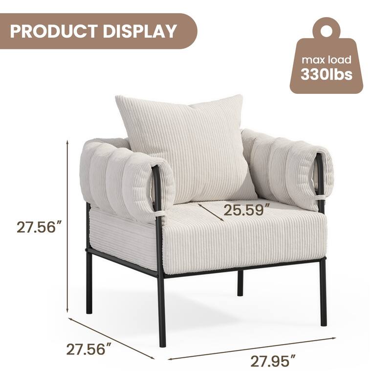 Accent Chair with Pillow, Modern Living Room Chairs