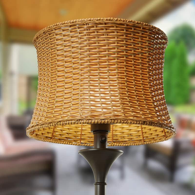 Havenside Home Pocologan 59.5-inch Outdoor and Indoor Basket-weave Floor Lamp - 16.25"L x 16.25"W x 59.5"H
