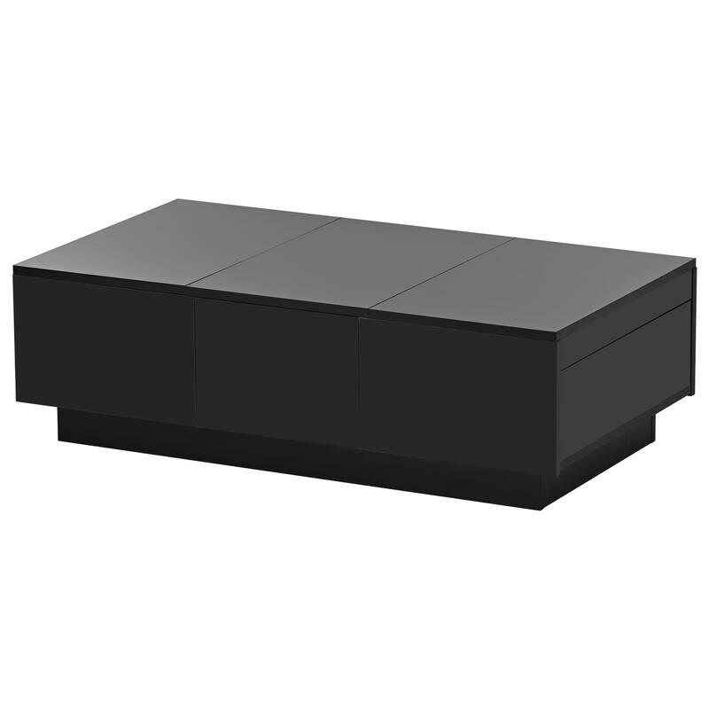 Modern Stylish Coffee Table Extendable Coffee Table with 2 Large Storage Compartments 2 Drawers, for Living Room