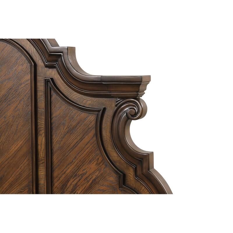 Traditional Dark Brown Finish Designer Bed 1pc