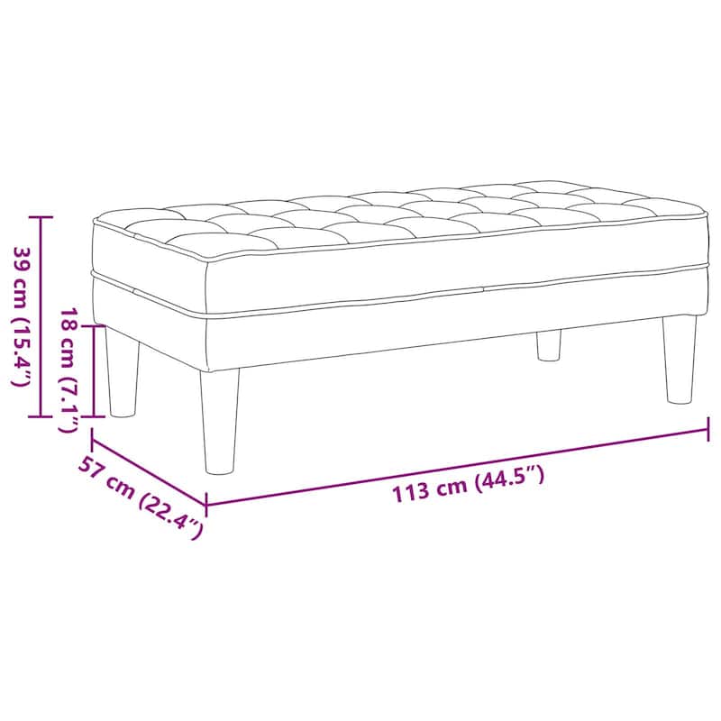 Elegant Fabric Storage Ottoman in Multiple Colors - 44.5 x 22.4 x 15.4 in