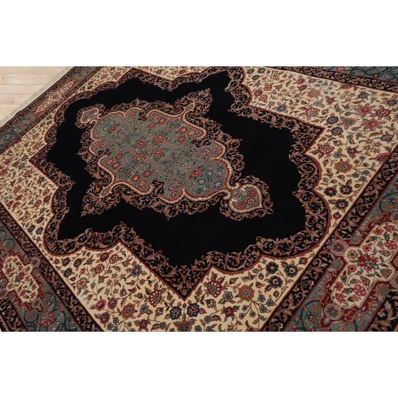 8x10 Hand Knotted Wool Pande Cameron Kerman Persian 300 KPSI Area Rug - 8' x 10'
