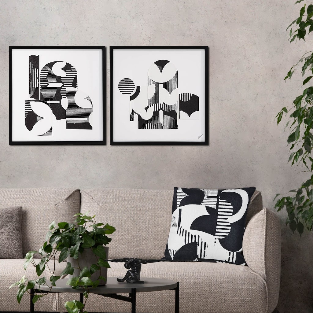 Renwil Stratus Rag Paper 2-Piece Wall Art with Black Frame