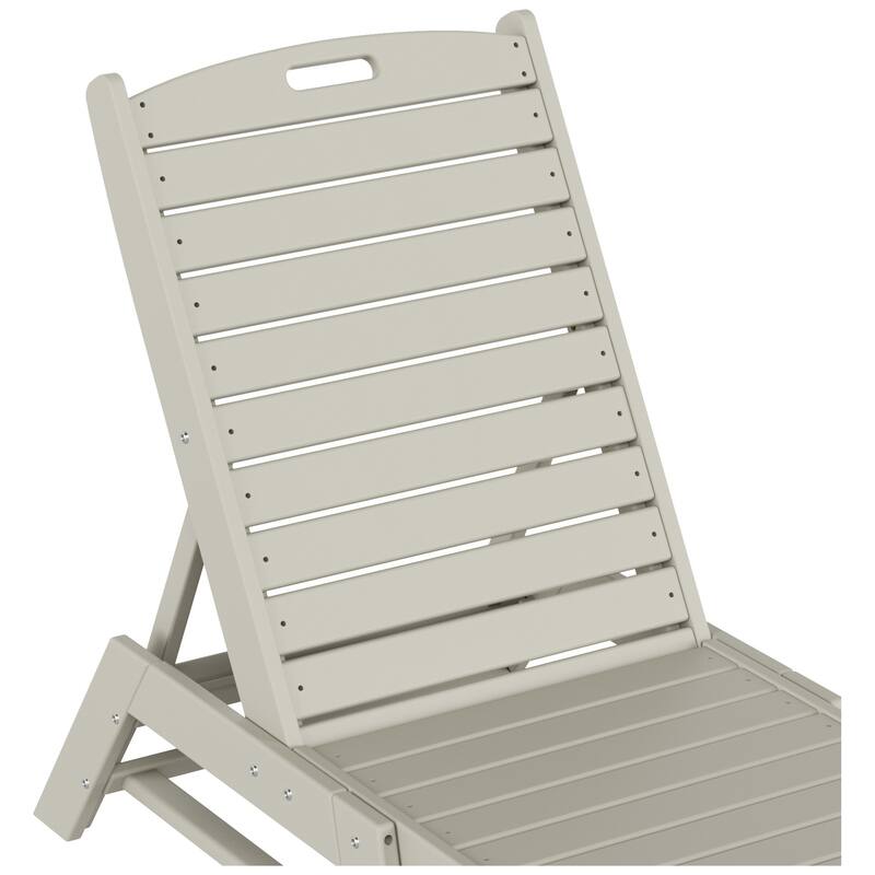 Laguna Hdpe All Weather Outdoor Patio Pool Reclining Armless Chaise Lounges With Square Side Table (3-Piece Set)