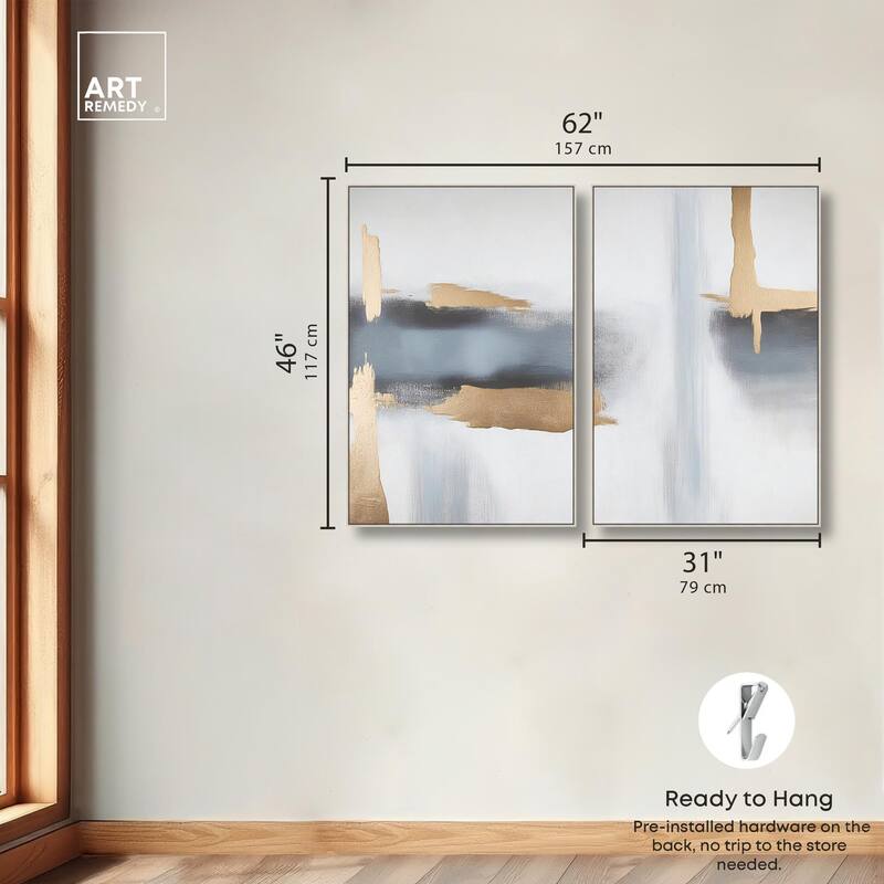 Visual Gold Vortex I Canvas Set of 2 by Art Remedy