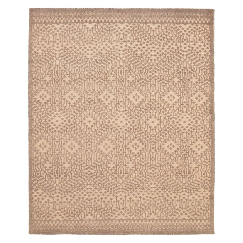 ECARPETGALLERY Hand-knotted Tangier Taupe Wool Rug - 7'9 x 9'7 - Taupe - 7'9 x 9'7