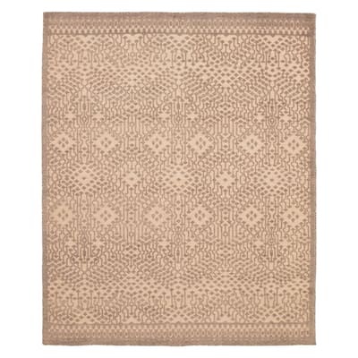 ECARPETGALLERY Hand-knotted Tangier Taupe Wool Rug - 7'9 x 9'7