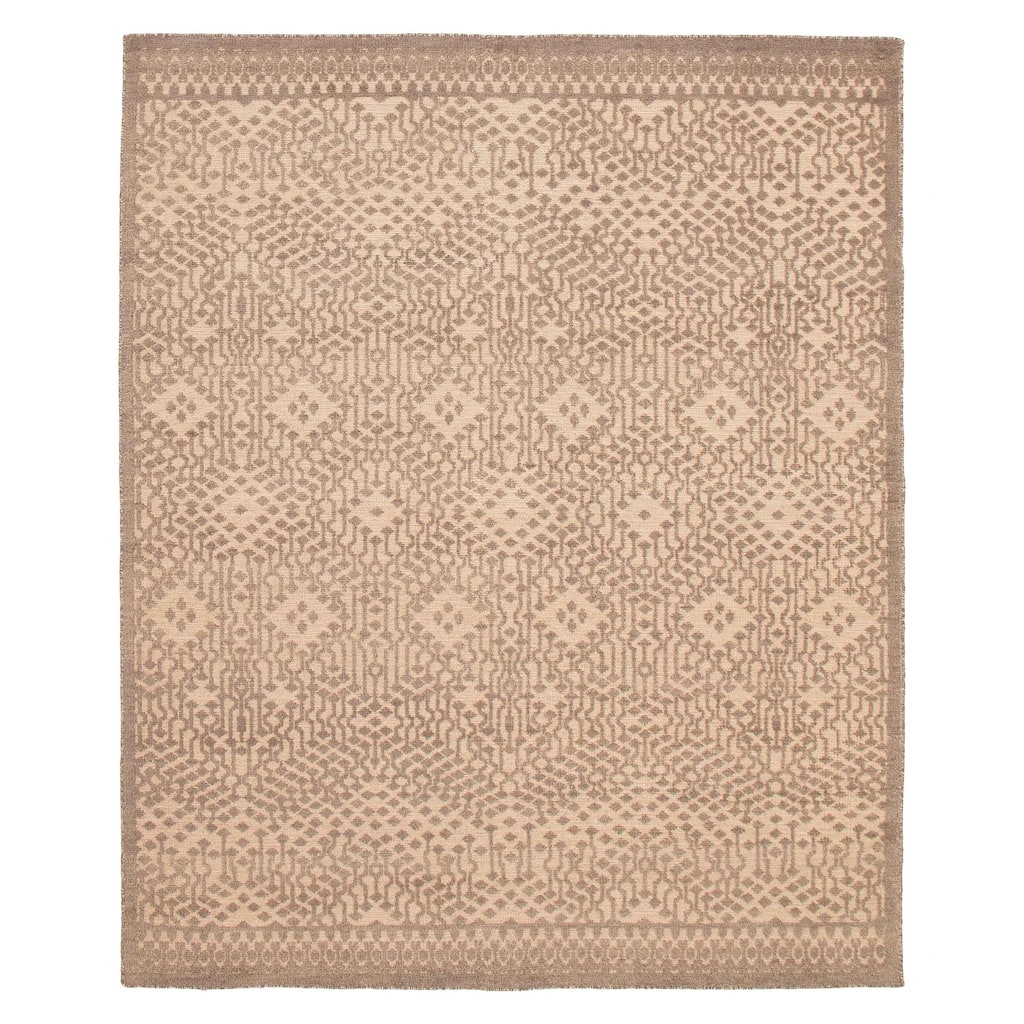 ECARPETGALLERY Hand-knotted Tangier Taupe Wool Rug - 7'9 x 9'7