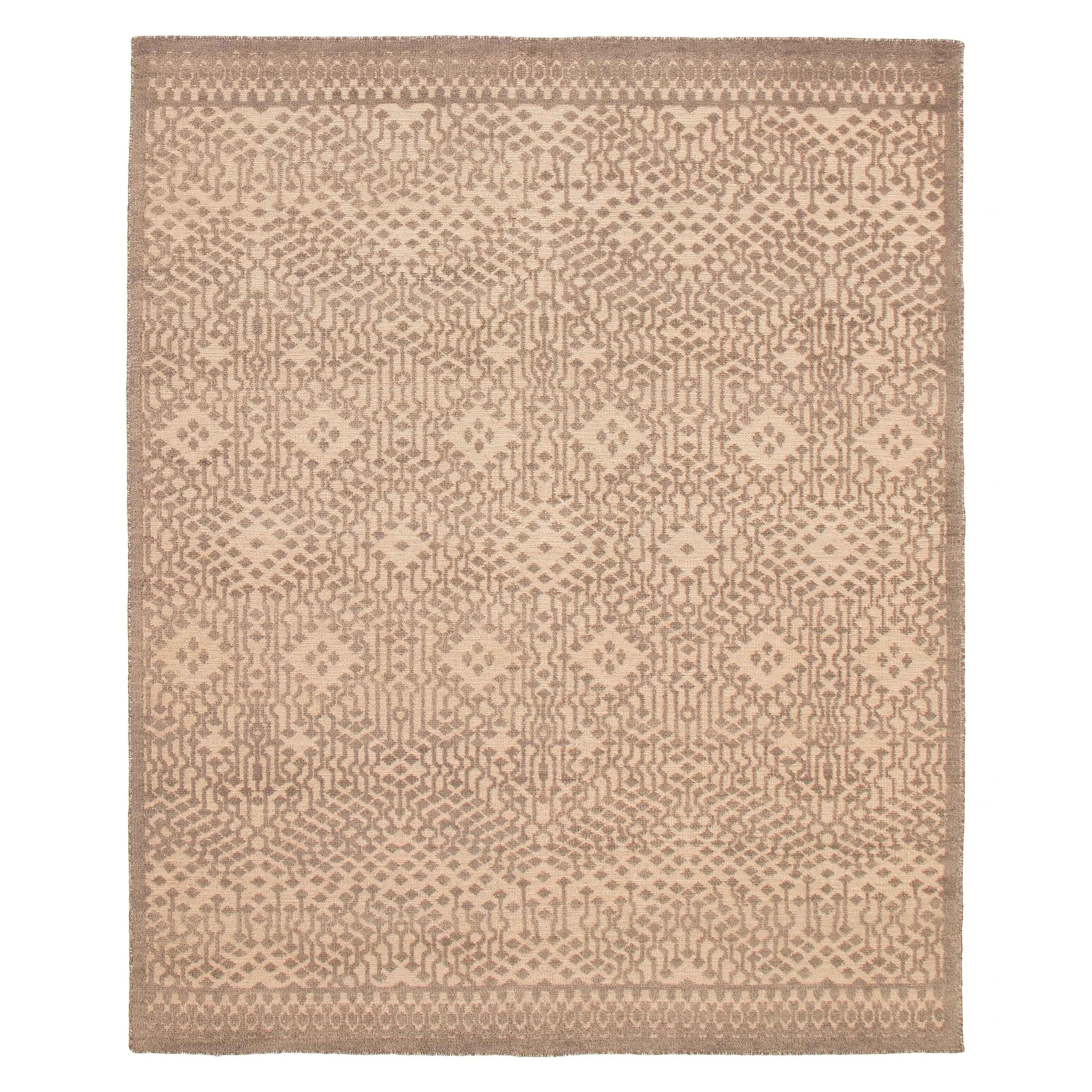 ECARPETGALLERY Hand-knotted Tangier Taupe Wool Rug - 7'9 x 9'7