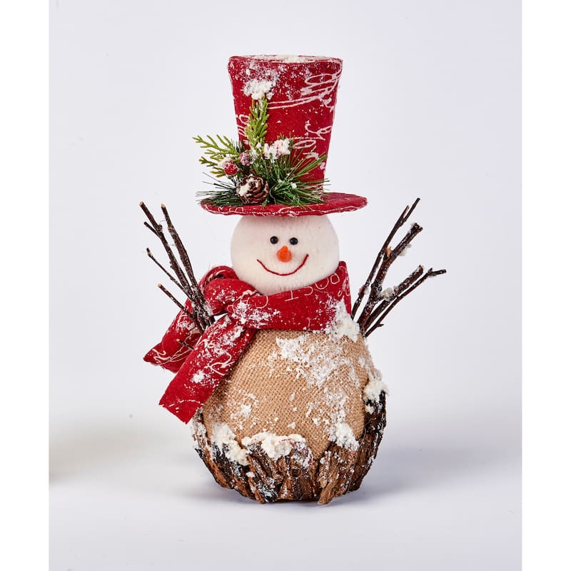 11" Iced Burlap Snowman