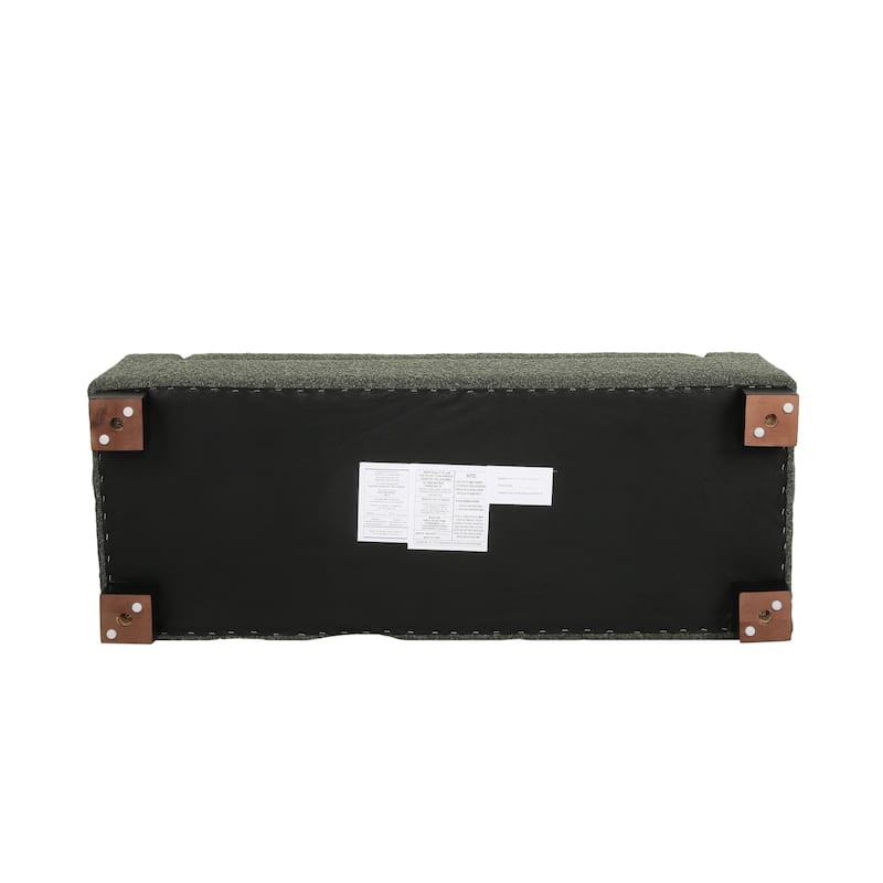 50" Ottoman Bench in Textured Fabric, Rectangular Design with Hinged Lid for Seating, Footrest, and Hidden Storage