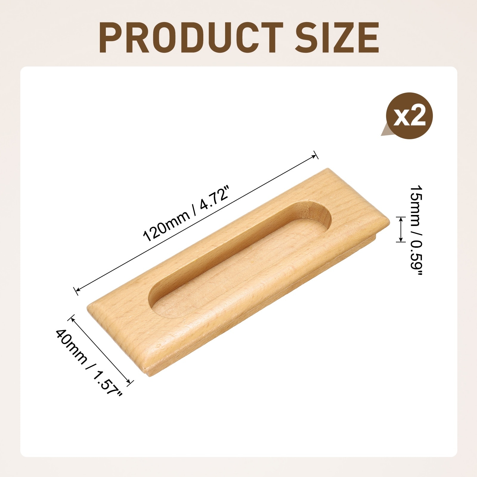 Wood Recessed Concealed Handle Door Pulls Painted Rectangle